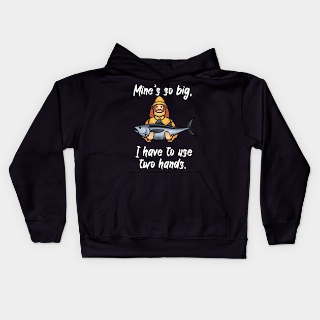Mine’s so big, I have to use two hands Kids Hoodie by maxcode